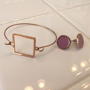 Geometric Rose Gold Bracelet & Earring set